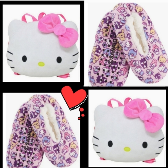 ♥️Hello Kitty Plush backpack & Slippers NWT - Picture 2 of 9